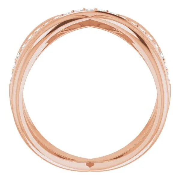 Accented Criss-Cross Ring Image 2 Milan's Jewelry Inc Sarasota, FL