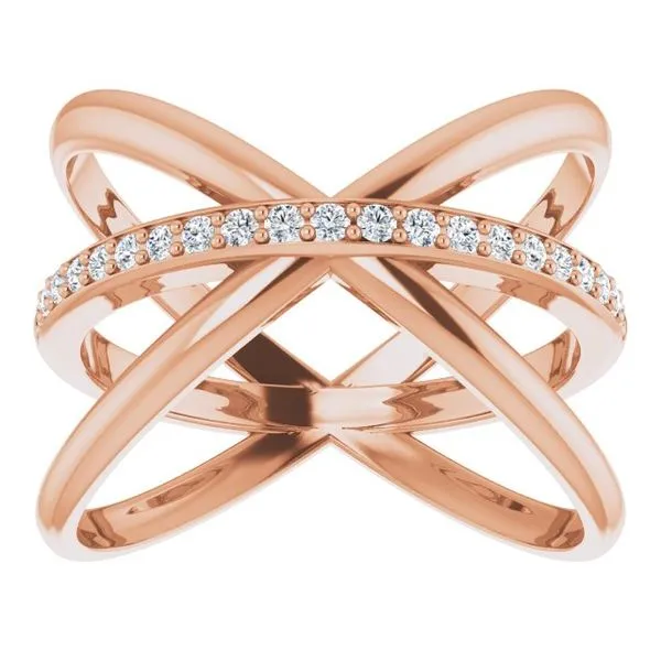 Accented Criss-Cross Ring Image 3 Milan's Jewelry Inc Sarasota, FL