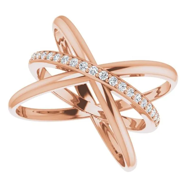 Accented Criss-Cross Ring Image 5 Milan's Jewelry Inc Sarasota, FL