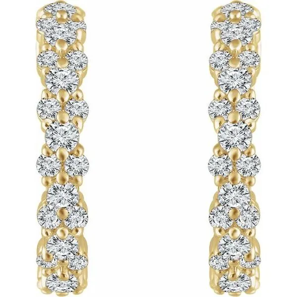 Accented Hoop Earrings Image 2 J. Meredith Jewelers Delafield, WI