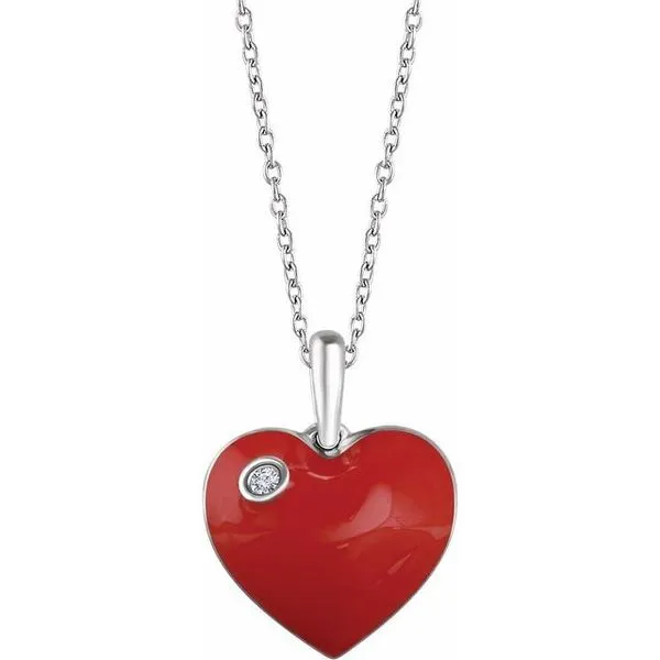 Enamel Heart Necklace Hart's Jewelers Grants Pass, OR