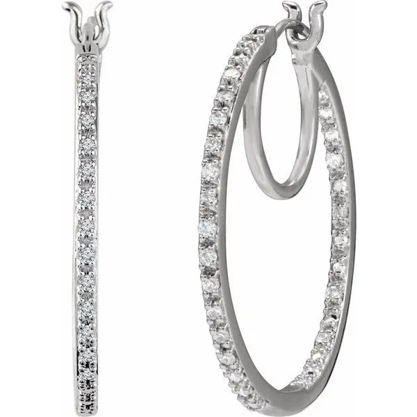 Inside-Outside Hoop Earrings Image 2 Rasmussen Jewelers Spanish Fork, UT