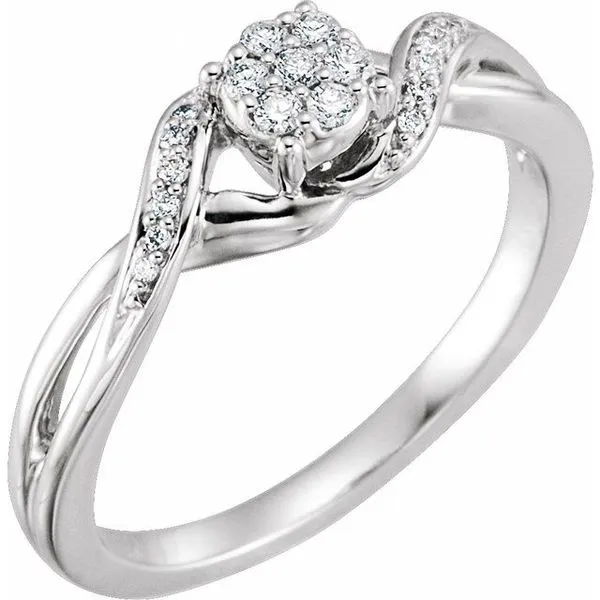 Criss-Cross Cluster Promise Ring Scirto's Jewelry Lockport, NY