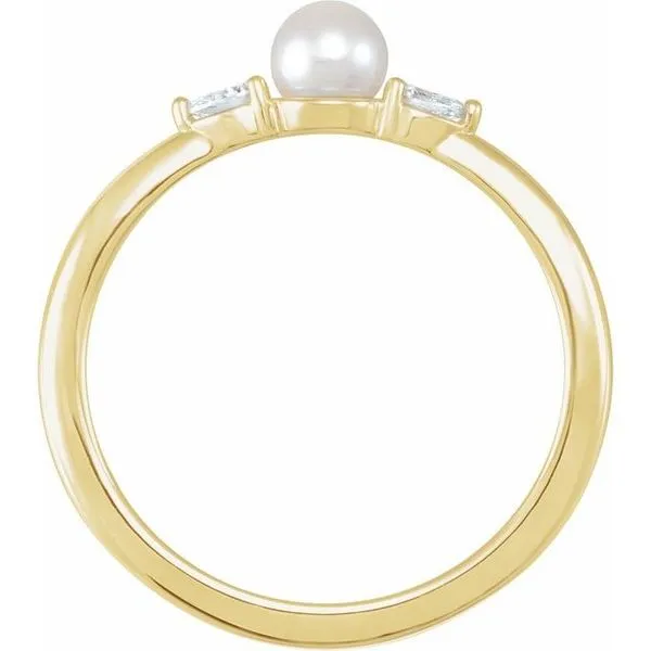 Accented Pearl Ring Image 2 Becky Beck's Jewelry DeKalb, IL