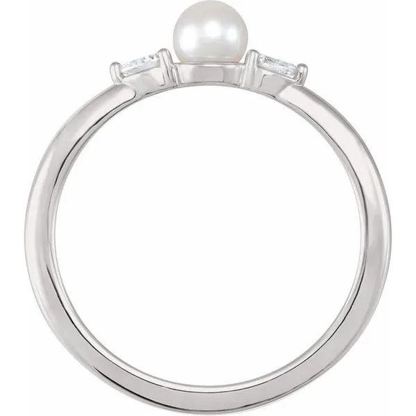 Accented Pearl Ring Image 2 Smith Jewelers Franklin, VA