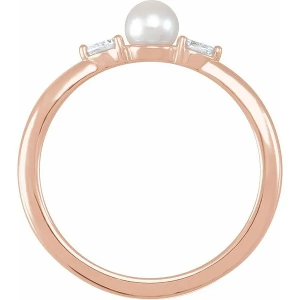 Accented Pearl Ring Image 2 Becky Beck's Jewelry DeKalb, IL