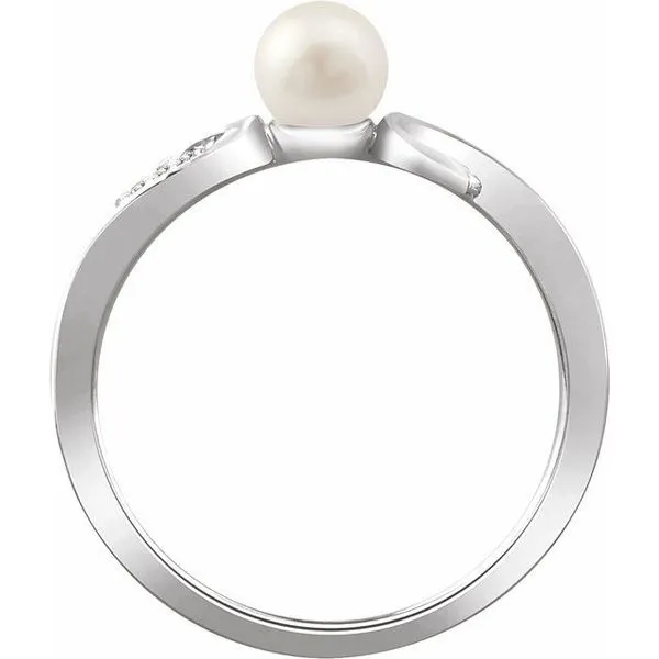 Accented Pearl Ring Image 2 J. Meredith Jewelers Delafield, WI