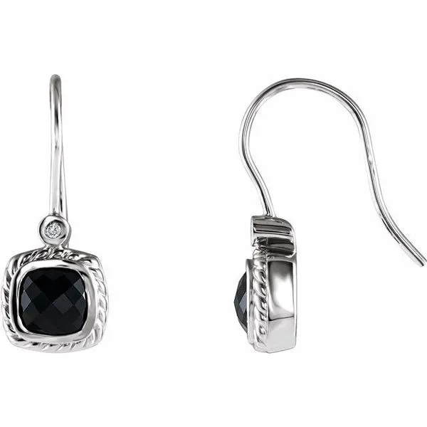 Accented Bezel-Set Earrings Hopman Jewelers Elkhart, IN