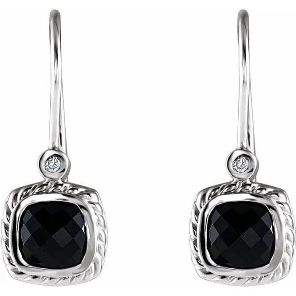 Accented Bezel-Set Earrings Image 2 Hopman Jewelers Elkhart, IN