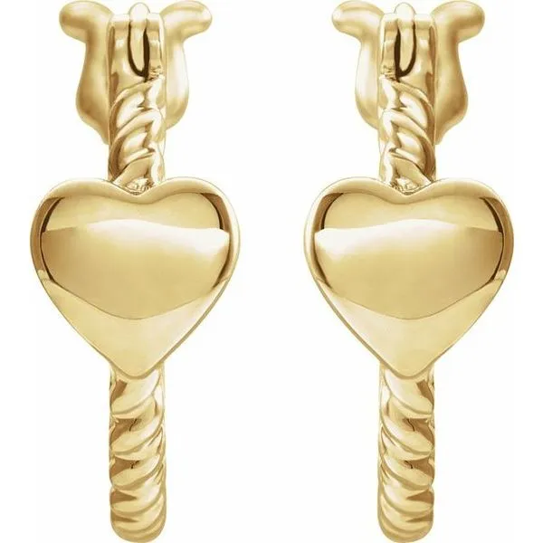 Heart Rope Hoop Earrings Image 2 Milan's Jewelry Inc Sarasota, FL