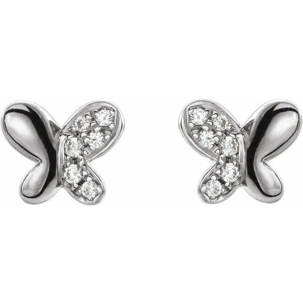 Youth Butterfly Earrings Image 2 J. Meredith Jewelers Delafield, WI