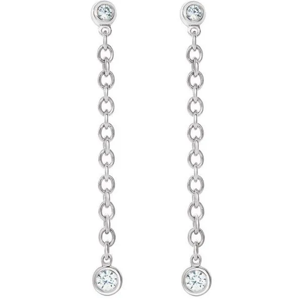 Bezel-Set Chain Earrings Image 2 Clater Jewelers Louisville, KY