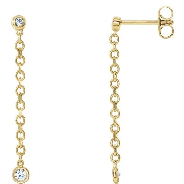Bezel-Set Chain Earrings Clater Jewelers Louisville, KY