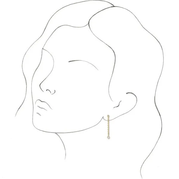 Bezel-Set Chain Earrings Image 3 Clater Jewelers Louisville, KY