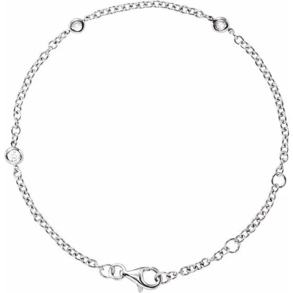 Bezel-Set Station Bracelet Image 3 Avitabile Fine Jewelers Hanover, MA