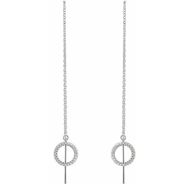 Geometric Threader Earrings Image 2 Becky Beck's Jewelry DeKalb, IL