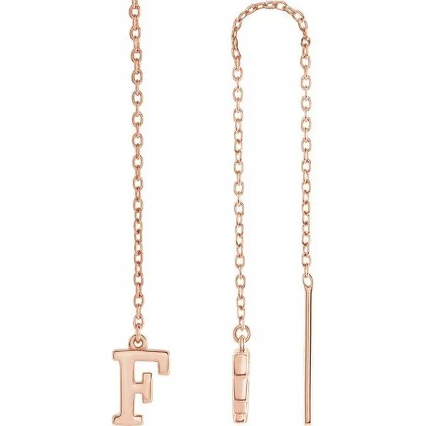 Single Initial Chain Earrings Long Jewelers Chesapeake, VA