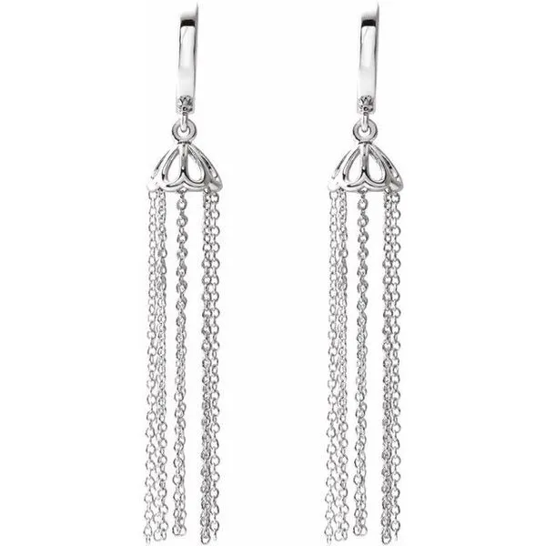 Hinged Hoop Chain Earrings Image 2 Grayson & Co. Jewelers Iron Mountain, MI