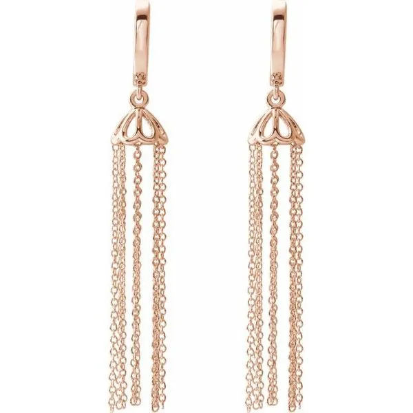 Hinged Hoop Chain Earrings Image 2 Bauble Patch Jewelers Comstock Park, MI