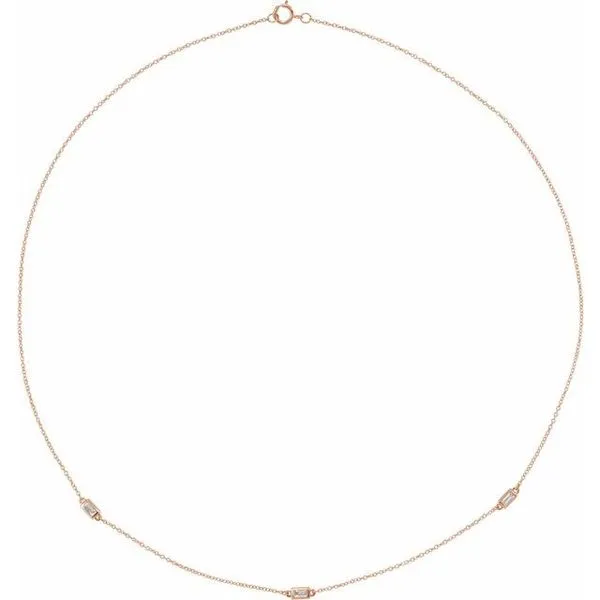 Baguette Station Necklace Morin Jewelers Southbridge, MA