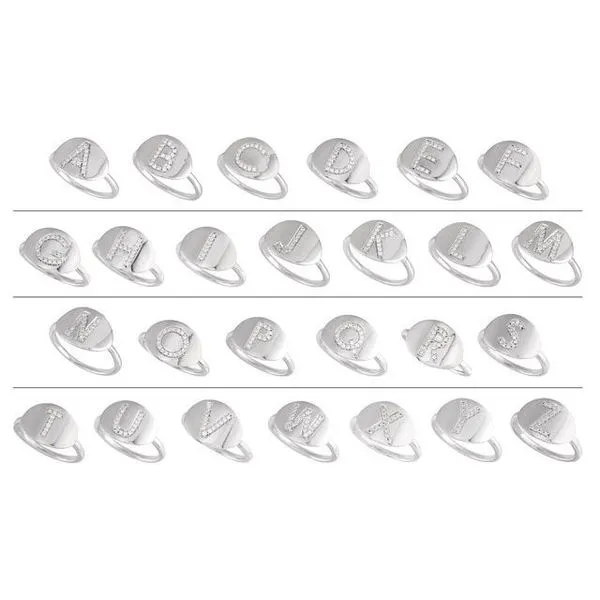 Accented Initial Signet Ring Image 3 Moseley Diamond Showcase Inc Lexington, SC