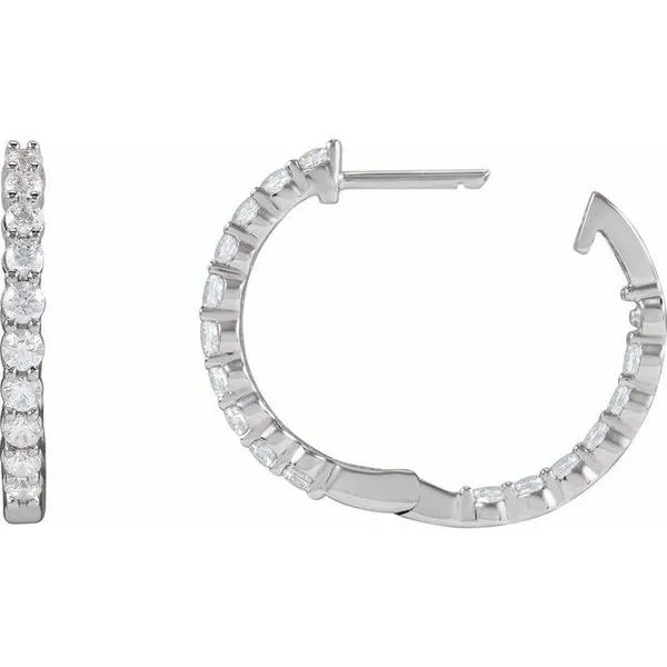 Inside-Outside Hoop Earrings Image 4 James Wolf Jewelers Mason, OH