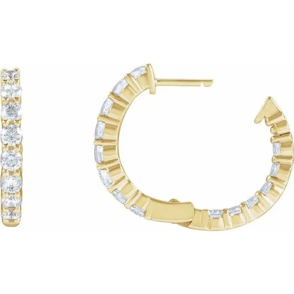 Inside-Outside Hoop Earrings Image 4 James Wolf Jewelers Mason, OH