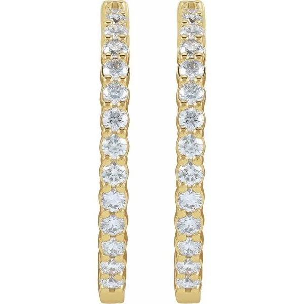 Inside-Outside Hoop Earrings Image 3 Austin's Fine Diamonds & Jewelry Lyndhurst, NJ