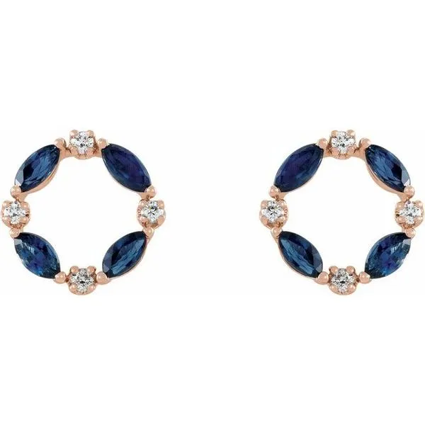 Accented Circle Earrings Image 2 Mendham Jewelers Mendham, NJ