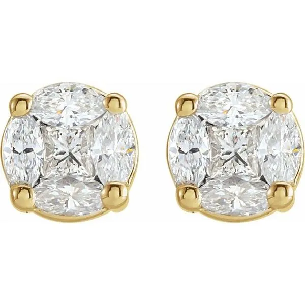 Cluster Earrings Image 2 James Wolf Jewelers Mason, OH