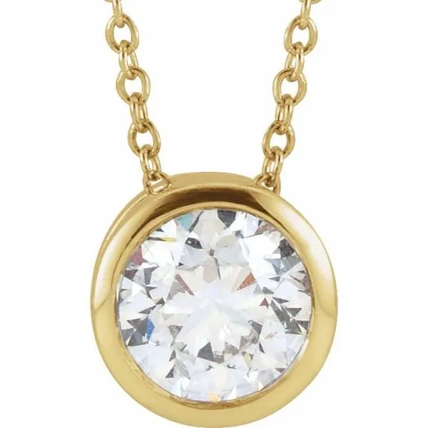 Bezel-Set Solitaire Necklace James Wolf Jewelers Mason, OH