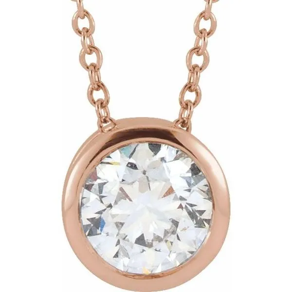 Bezel-Set Solitaire Necklace Delfine's Jewelry Charleston, WV