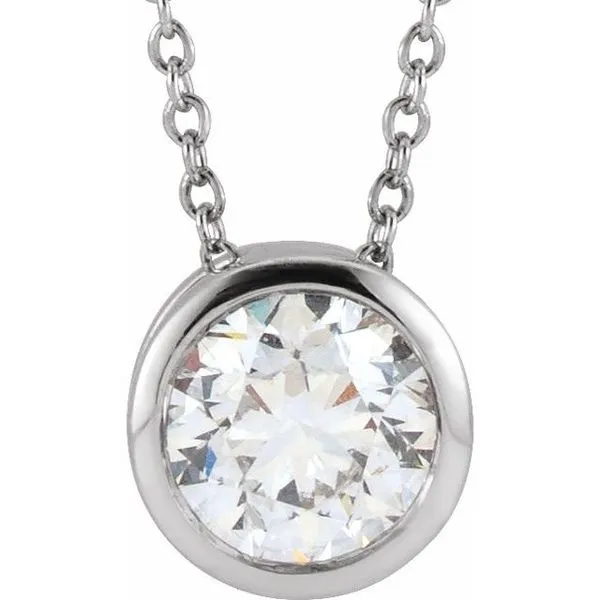 Bezel-Set Solitaire Necklace James Wolf Jewelers Mason, OH