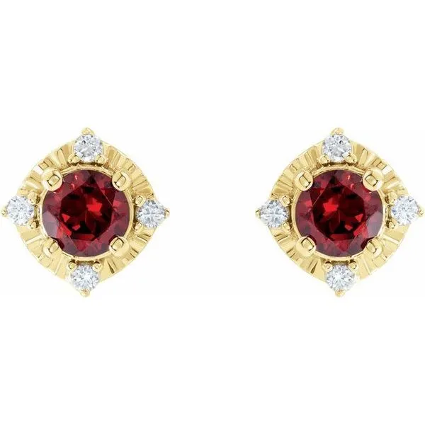 Halo-Style Birthstone Earrings Image 2 Long Jewelers Chesapeake, VA