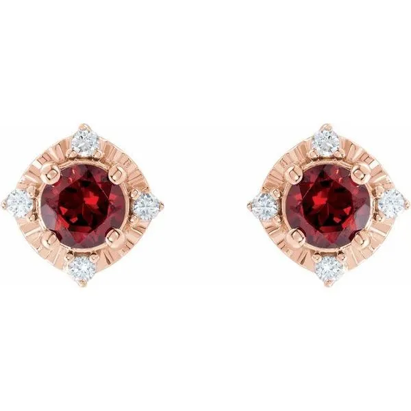 Halo-Style Birthstone Earrings Image 2 Long Jewelers Chesapeake, VA