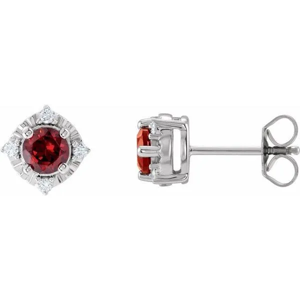 Halo-Style Birthstone Earrings Hopman Jewelers Elkhart, IN