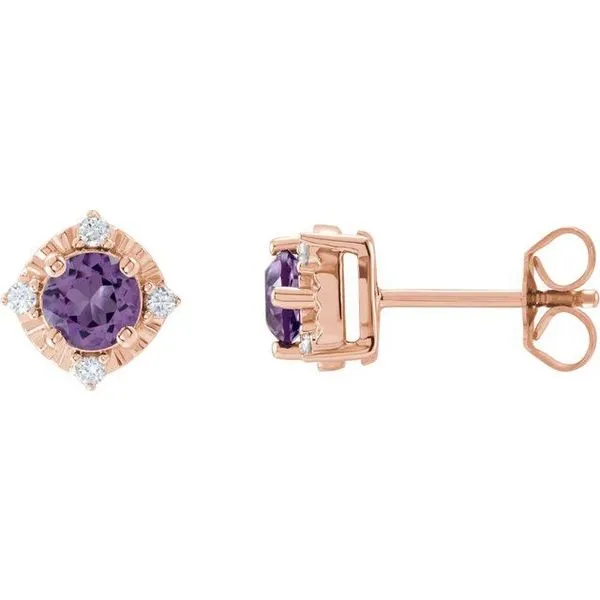 Halo-Style Birthstone Earrings Hopman Jewelers Elkhart, IN