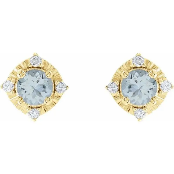 Halo-Style Birthstone Earrings Image 2 Arnold's Jewelry and Gifts Logansport, IN