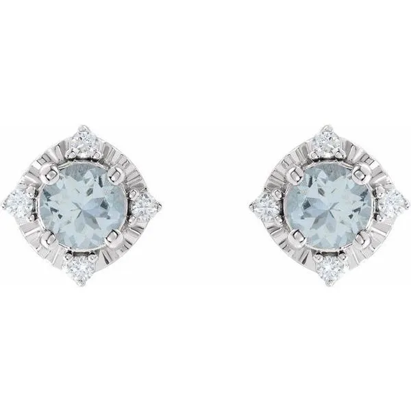 Halo-Style Birthstone Earrings Image 2 Milan's Jewelry Inc Sarasota, FL