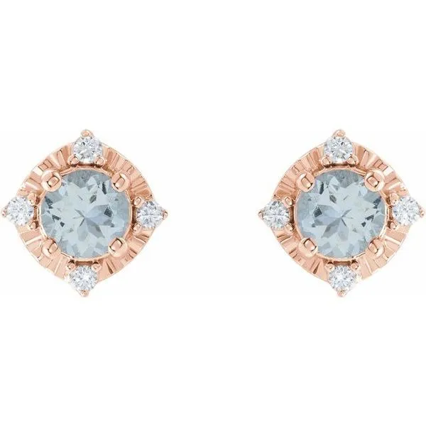 Halo-Style Birthstone Earrings Image 2 Milan's Jewelry Inc Sarasota, FL