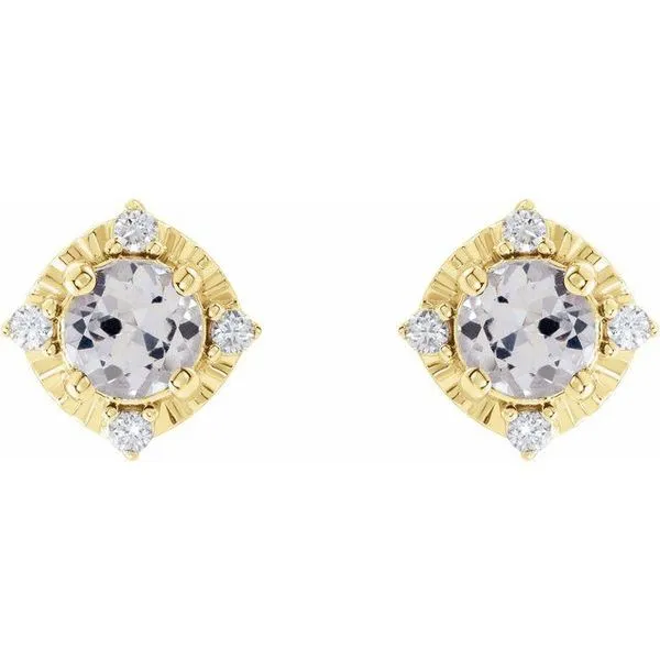 Halo-Style Birthstone Earrings Image 2 Arnold's Jewelry and Gifts Logansport, IN