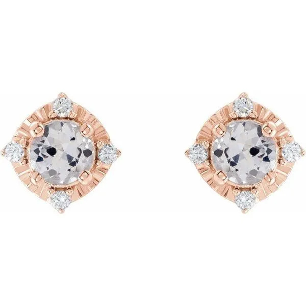 Halo-Style Birthstone Earrings Image 2 Milan's Jewelry Inc Sarasota, FL