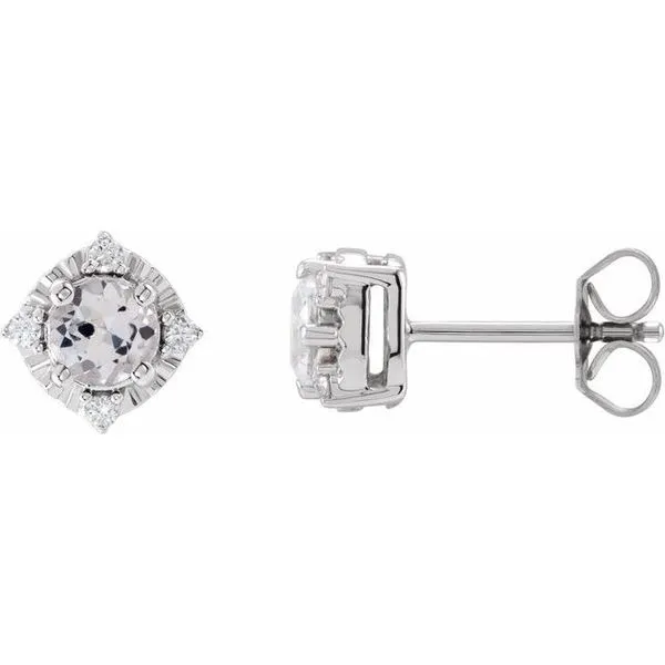 Halo-Style Birthstone Earrings Hopman Jewelers Elkhart, IN