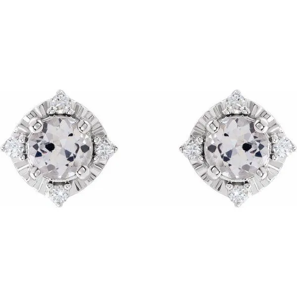 Halo-Style Birthstone Earrings Image 2 Hopman Jewelers Elkhart, IN