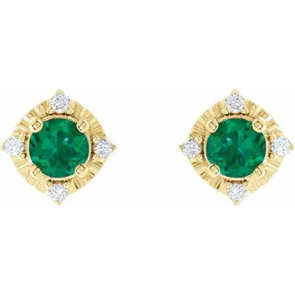Halo-Style Birthstone Earrings Image 2 Arnold's Jewelry and Gifts Logansport, IN