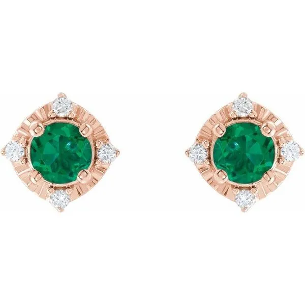 Halo-Style Birthstone Earrings Image 2 Milan's Jewelry Inc Sarasota, FL