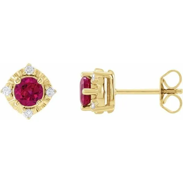 Halo-Style Birthstone Earrings Hopman Jewelers Elkhart, IN