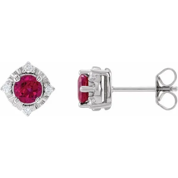 Halo-Style Birthstone Earrings Hopman Jewelers Elkhart, IN