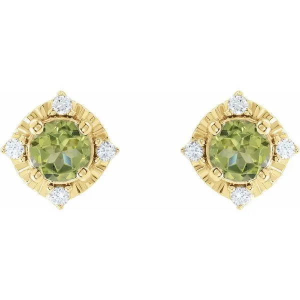 Halo-Style Birthstone Earrings Image 2 Arnold's Jewelry and Gifts Logansport, IN