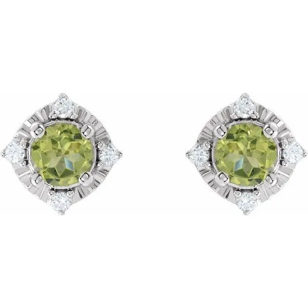 Halo-Style Birthstone Earrings Image 2 Hopman Jewelers Elkhart, IN